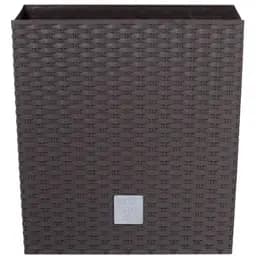 Горщик для квiтiв Prosperplast Rato квадратний низький, з вкладишем 2 в 1, 200 мм, коричневий (70892-440)