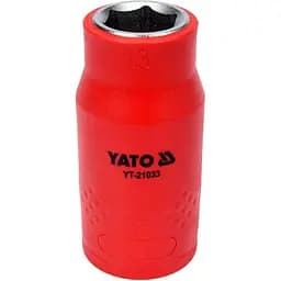 Головка торцева діелектрична 6-гранна Yato квадрат 1/2" М= 13 мм L= 55/38 мм VDE корпус до 1000V (DW) (YT-21033)