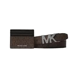 Мужской ремень и картхолдер MICHAEL KORS [BROWN] (подарочный набор)