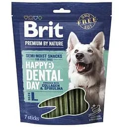 Лакомства для собак больших пород Brit Premium Dental Snacks L с коллагеном и спирулиной 250 г