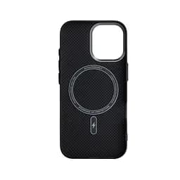 Карбоновый чехол для Apple iPhone 17, LikeCarbon2 MagCase, черный, тонкий защитный чехол-панель из поликарбоната с магнитами N52, MagSafe, противоударный, совместим с беспроводной зарядкой, приподнятые края для защиты камеры, ArmorStandart (ARM88379) - мініатюра 2