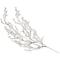 Искусственная ветвь 74 см Флористический материал для декора с ягодами покрытые глитером Белый