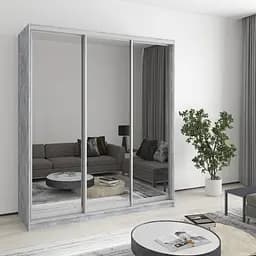 Шафа-купе тридверна MebelStar Комбо AL 3 Дзеркала 180x60x210 см Бетон (MBS-3414)