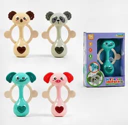 Погремушка на батарейках Limo Toy “Музыкальные зверьки” TK - 51625 "TK Group", 4 цвета, озвучивание на украинском