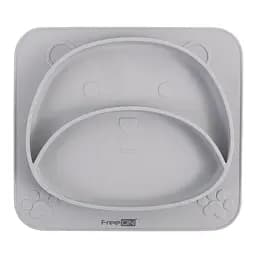 Силіконова тарілка дитяча FreeON Bear сіра (39678)