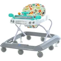 Дитячі ходунки Bambi M 6061-11-4 з музикою, світлом, 8 колесами, стопорами та регулюванням висоти, сіро-блакитні