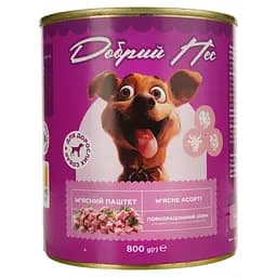 Влажный корм для собак Добрий Пес паштет мясное ассорти 800 г