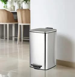 Відро для сміття Zerix Kubix-TC0108 SS Color з плавним закриттям квадратне 8 л нержавійка (ZX5891)  - мініатюра 3