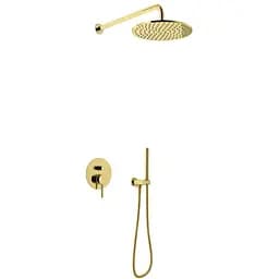 Душова система Kohlman Axel 25 gold + BOX прихованого монтажу QW210AGDR25, Золотий