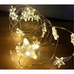 Гирлянда Brille 1845-01 светодиодная на батарейках + USB 20 led со звездочками 2 м теплый белый