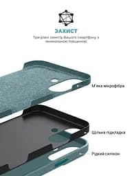 Силиконовый чехол для Apple iPhone 16 Plus, ICON2 Case, голубой, противоударный, панель, защита всего корпуса, матовая поверхность Soft Touch, выступает над дисплеем, совместим с защитными стеклами и пленками, с микрофиброй, ArmorStandart (ARM79634) - мініатюра 6