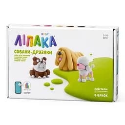 Набор пластилина "Собаки-Друзья: Комондор Муди, Бульдог Гипно, Пудель Поппи" ЛИПАКА 60057-UA01 самостоятельно затвердевает