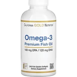 Жирні кислоти California Gold Nutrition Omega 3 Premium Fish Oil 240 капсул