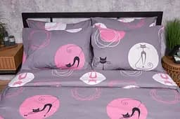 Набір наволочок Moon&Star Бязь Gold Люкс Mauve Cats 50х50 см 2 шт