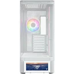 Корпус ModeCom VOLCANO AQ500 ARGB MIDI FRONT LCD 6,2” 4x120mm fans WHITE без БЖ ATX - мініатюра 2