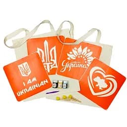 Набор для творчества "Экосумка бязь Карта Украины, Украина цветущая" bag-b-n080-n058