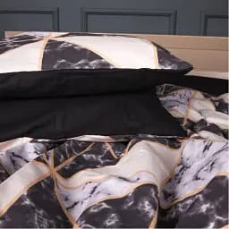 Наволочка MirSon Ranforce Elite 17-0693 Marbe Black Blocks 50х70 см чорно-бежева (2200010453867)