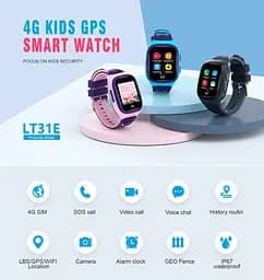 Смарт годинник-телефон дитячі LT31E з камерою WI-FI GPS SIM-карта Black (18321) - мініатюра 5