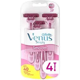 Одноразові станки для гоління (бритви) жіночі Simply Venus 3 4 шт.