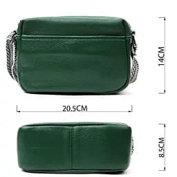 Сумка на одне відділення для стильних жінок із натуральної шкіри Vintage 22603 зелена - мініатюра 3