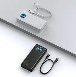 Зовнішній акумулятор (павербанк) Baseus Amblight Digital Display Quick Charge 65W 30000mAh White (PPLG-A02, PPLG000102) - мініатюра 4