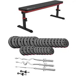 Набір Hop-Sport Premium 173кг з лавою HS-1025 Pro штангами та гантелями