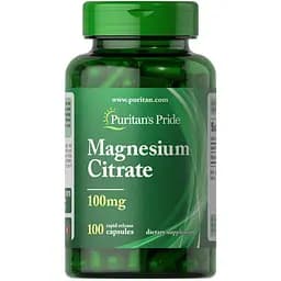 Вітаміни та мінерали Puritan's Pride Magnesium Citrate 100 mg, 100 капсул