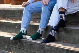 Шкарпетки з принтом смужки високі безшовні якісні ORGANIC cotton JILL ANTONY Зелений, 39-41 - мініатюра 4