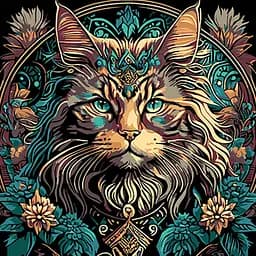 Набір для розпису по номерах Магія кота та квітів, на чорному фоні, 30x30 см, SH3030-7