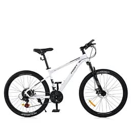 Велосипед SKD75 MTB 2605-2, 26 дюймів, сталева рама 16 Sunrun 24SP білий - мініатюра 7