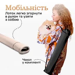 Туалет лоток під пелюшку для собак 60х40 ПУХНАСТЕ ЩАСТЯ бежевий - мініатюра 8