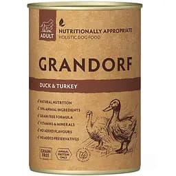 Влажный корм для взрослых собак Grandorf Duck & Turkey с уткой и индейкой 400 г