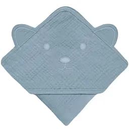Рушник з капюшоном Lionelo Muslin Hooded Towel Grey Sky 80х80 см - мініатюра 2