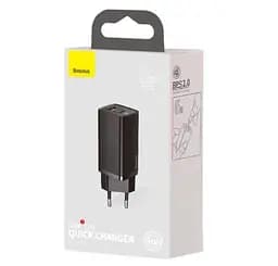 Мережевий зарядний пристрій Baseus GaN Lite 65 W 1 USB + Type-C (CCGAN2L-B01) чорний - мініатюра 4