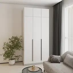 Шафа 3-дверна з антресоллю MebelStar Оскар ДСП BL-B, комплект полиць 120x52x260 см Аляска білий (MBS-4892)