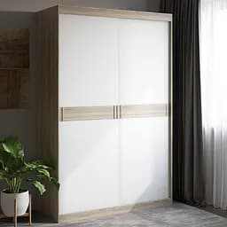 Шафа-купе дводверна Еверест Соната 1400 140х60х217 см Дуб сонома/Білий (DTM-2395)