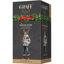 Чай чорний байховий Graff Winter story з корицею та яблуком у пакетиках 36 г (20 шт. х 1.8 г)