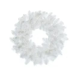 Вінок новорічний різдвяний Hvoya Premium з литої хвої білий 55 см