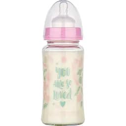 Пляшка скляна Baby-Nova Декор 230 мл розова (3966385)