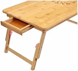 Столик для ноутбука в ліжко з вентиляцією Laptop Table Коричневий, мініклац — підставка для ноутбука в ліжко - мініатюра 5