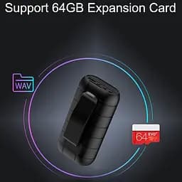 Міні диктофон з великим часом роботи роботи Nectronix A50+, з пам'яттю 32 Гб, кліпса, магніт (100836-32) - мініатюра 4
