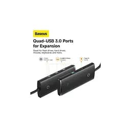 Концентратор Baseus USB 3.0 to 4xUSB 3.0 1.0m black (WKQX030101) - мініатюра 5