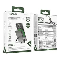 Зовнішній акумулятор Acefast M17 PD20W/22.5W magnetic fast charging power bank with built-in stand 10000mAh Black (6974316284000) - мініатюра 2