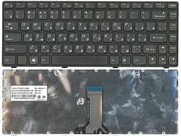 Клавіатура для ноутбука Lenovo IdeaPad (B470, G470, G470AH, G470GH, G475, V470, V470c, Z470, Z475), чорна, (чорна рамка) - мініатюра 3