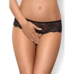 Эротические трусики Obsessive Merossa otwarte S/M черный