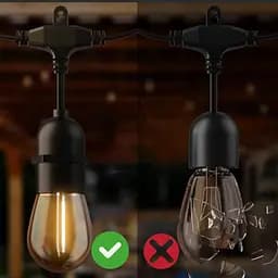 Гірлянда садова світлодіодна OldBro Red Garden 10 м LED лампочки 10x E27 IP44 теплий білий 2700K для саду, балкона - мініатюра 5
