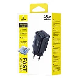 МЗП Baseus PicoGo AN13 Fast Charger 45W (2USB-C) (E0121F) Cosmic Black - мініатюра 4