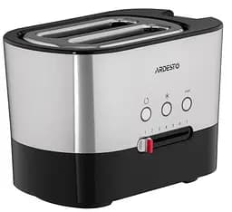 Тостер Ardesto T-K210, Steel Black, 1000W, 2 тости, 2 відділення, 10 режимів підсмажування, автоцентрування, кнопка скасування приготування, підігрів, підсвічення кнопок управління, функція додаткового підйому - мініатюра 4