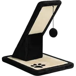 Дряпка Trixie для котів з 2 іграшками дощечка на підставці сизаль/плюш чорна 30х40х42 см [CD]