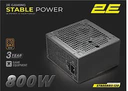 Блок питания Stable Power ATX3.1 GEN5.0 (800W) >85% 80+ Bronze 120мм 1xMB 24pin(2 2E Gaming teh0018606